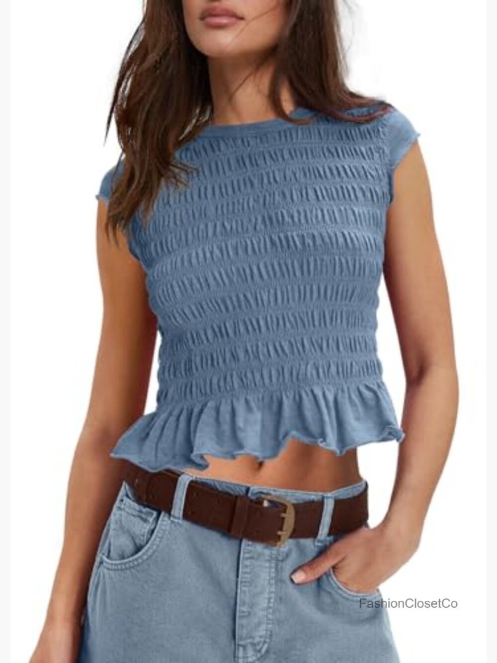 Womens Crop Top Short Sleeve Ruched Fitted T Shirt Summer Going Out Y2k Baby Tee - Picture 3 of 4